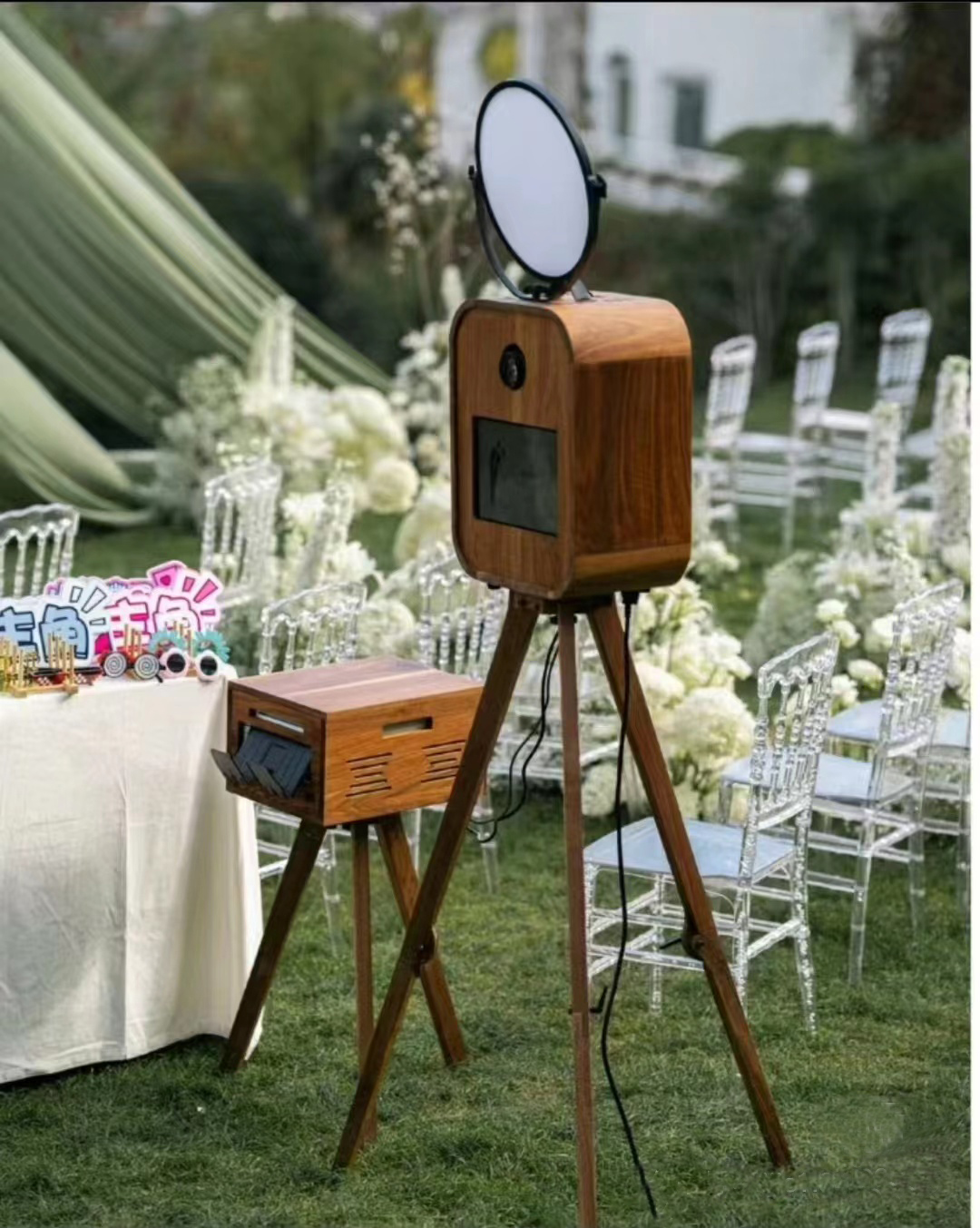 复古拍照机 photobooth 展会婚庆活动大头贴自拍机，复古移动拍照亭